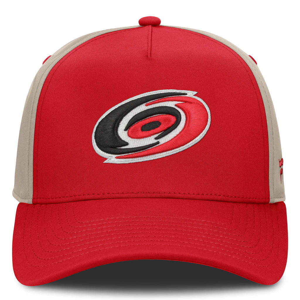 Front: Red front/brim, Primary logo on front