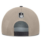 Back: Brown back, black snapback straps, Stanley Cup Playoffs logo above straps