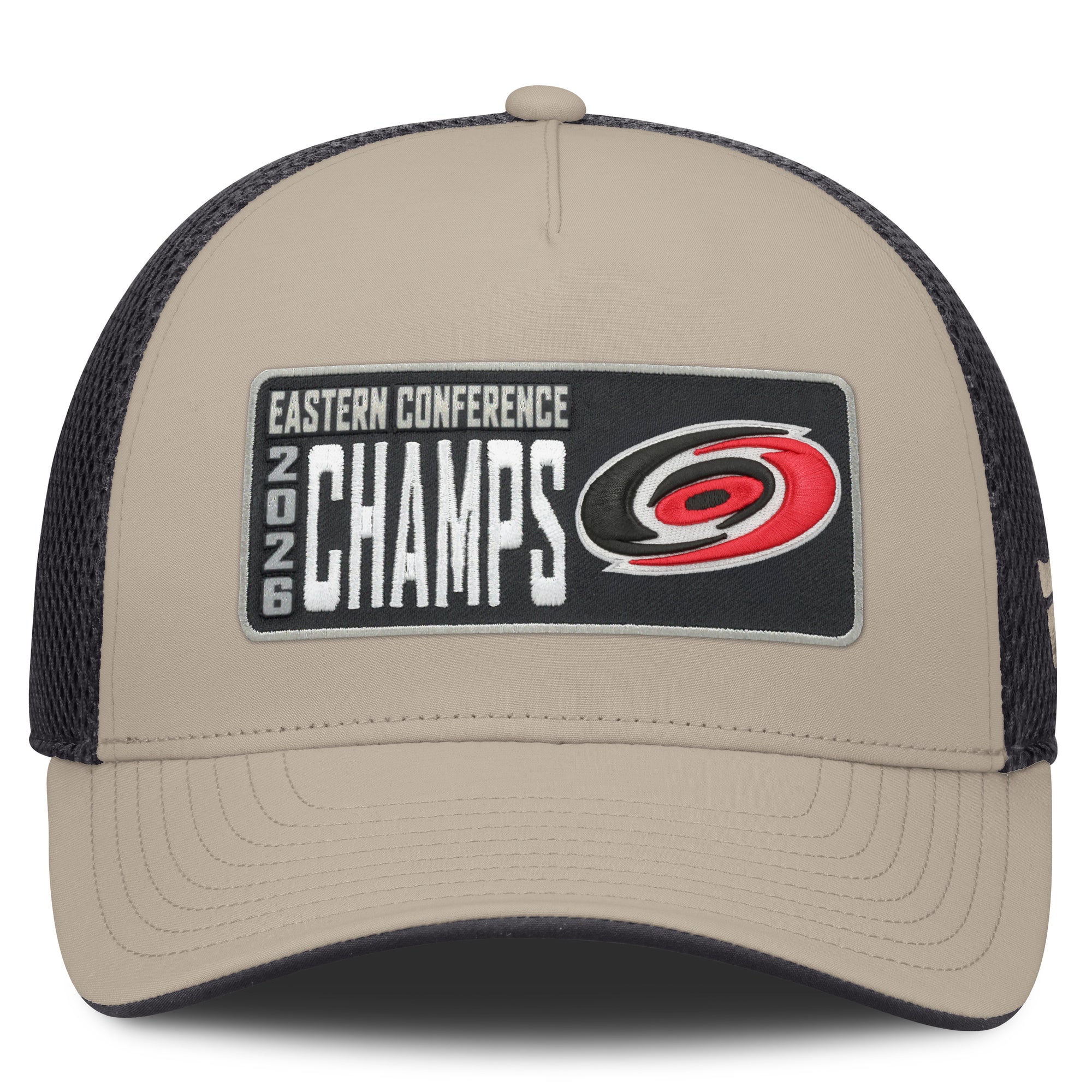 Front: Rectangular patch, "2026 Eastern Conference Champs" in grey/white, Primary logo beside