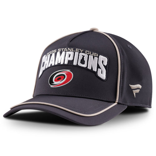 Left: Black hat, biege piping, Fanatics logo on left side