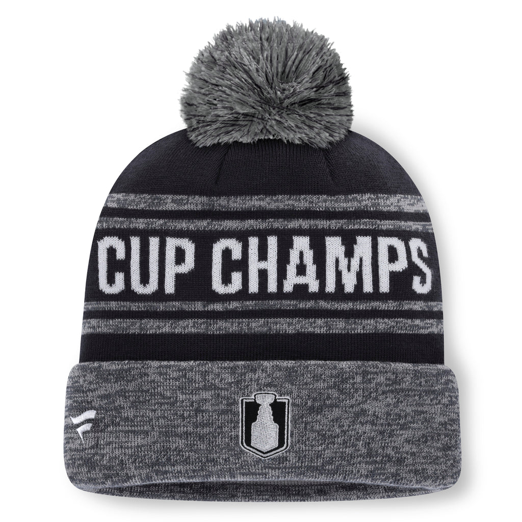 Back: "CUP CHAMPS" across back with gray stripes, Cup logo/Fanatics logo on cuff