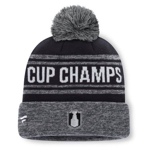 Back: "CUP CHAMPS" across back with gray stripes, Cup logo/Fanatics logo on cuff
