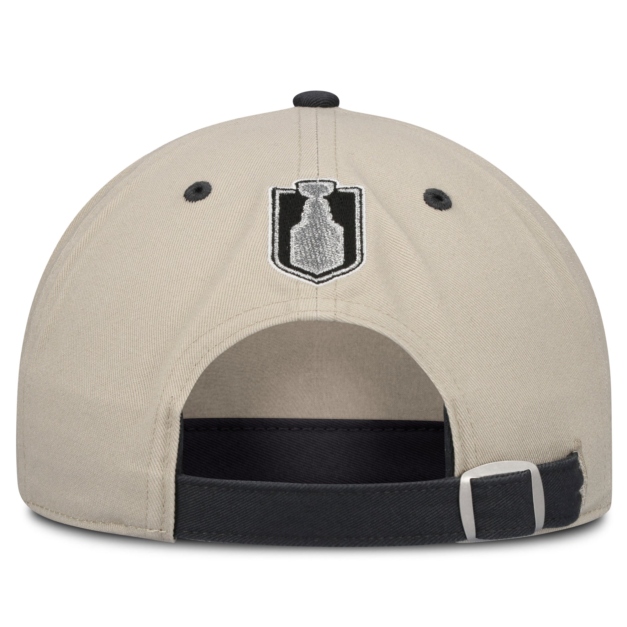 Back: Black adjustable strap, Stanley Cup Playoffs logo above strap, black crown/eyelets