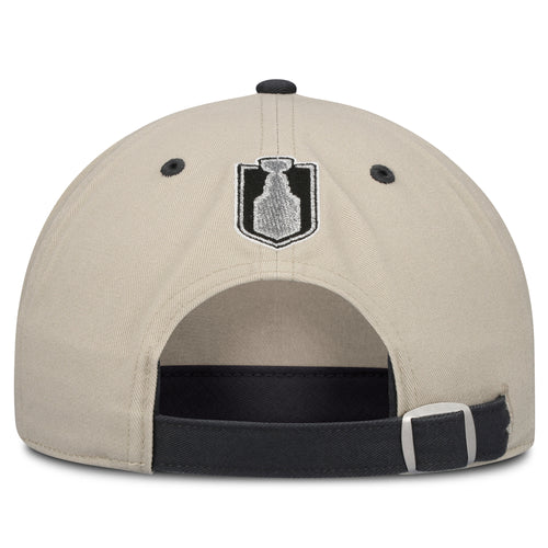 Back: Black adjustable strap, Stanley Cup Playoffs logo above strap, black crown/eyelets