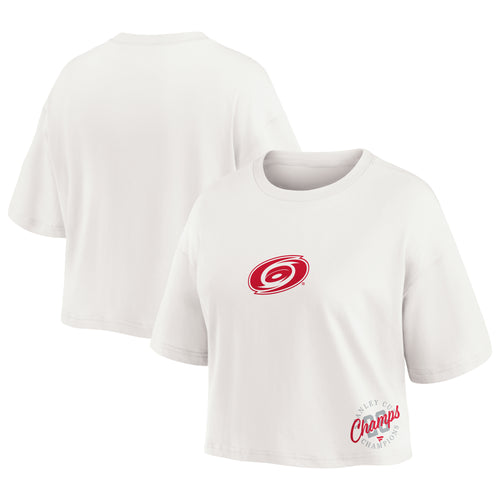 Front/Back: White cropped tee, red Primary logo on front