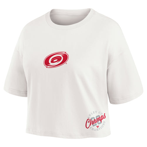 Front: Red elevated Primary logo on chest, red/grey "Stanley Cup Champions" art on left waist