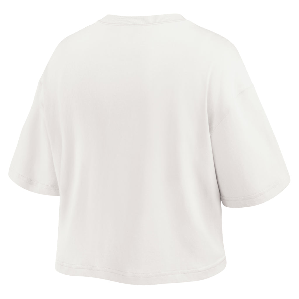 Back: White cropped tee, no design on back