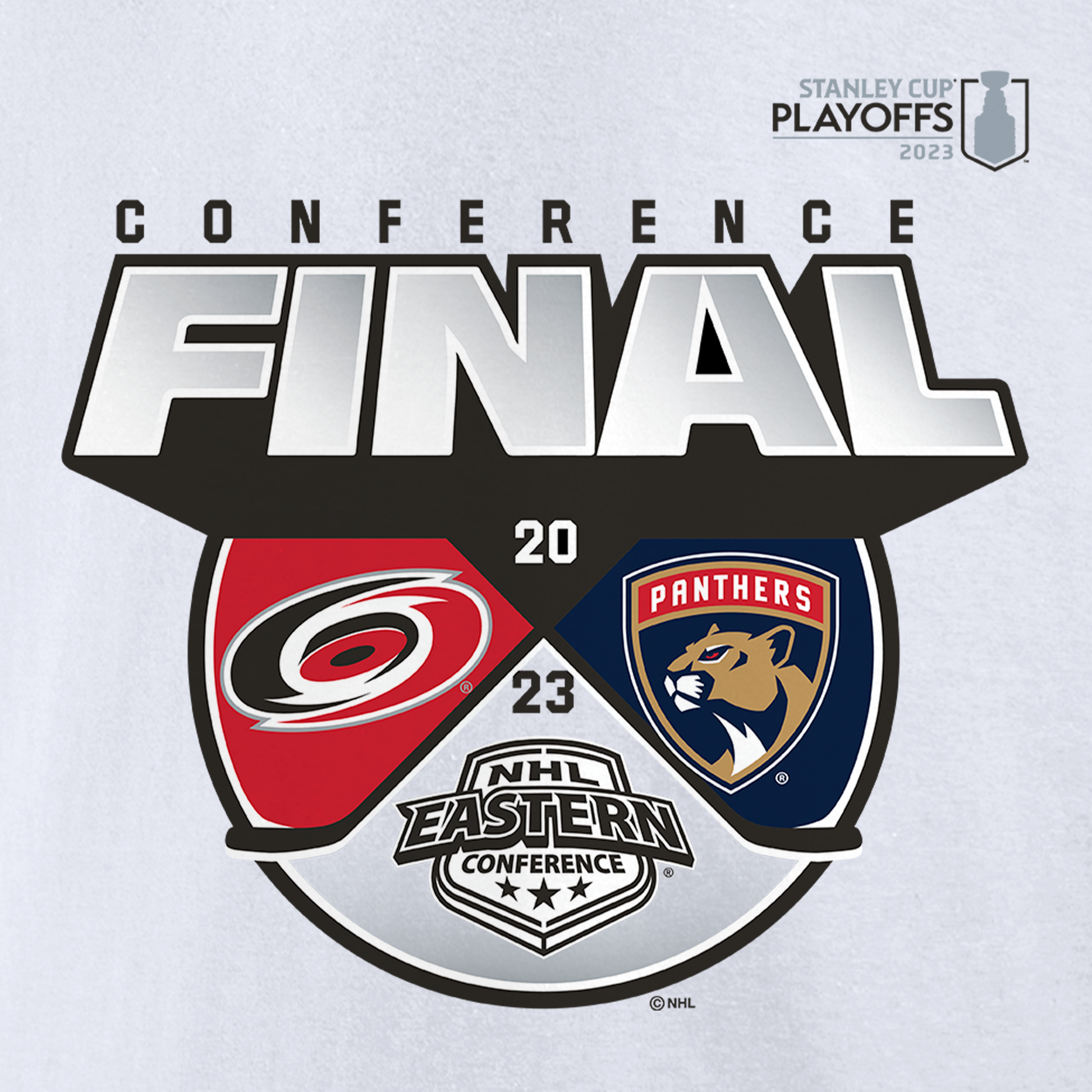 Close up of 2023 Eastern Conference Final graphic