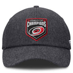 Front: Pentagon-shaped black/red patch; "2026 Stanley Cup Champions" in red/white with Primary logo