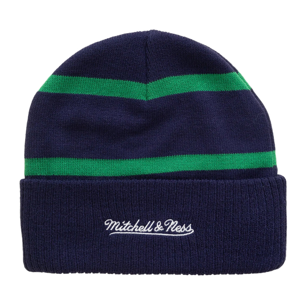 Back: 2 green stripes on back, Mitchell & Ness wordmark on cuff