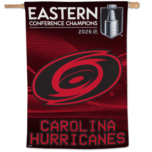 Red/black banner with Tonal logo in center, Eastern Conference Champions logo at top, "Carolina Hurricanes" at bottom