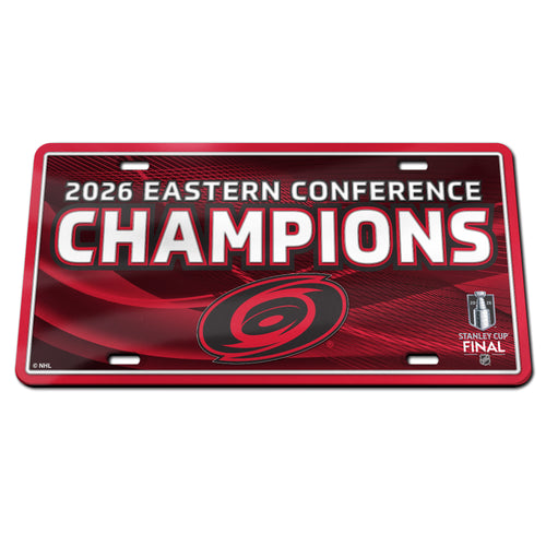 Red/black license plate, "2026 Eastern Conference Champions" in white with Tonal logo beneath