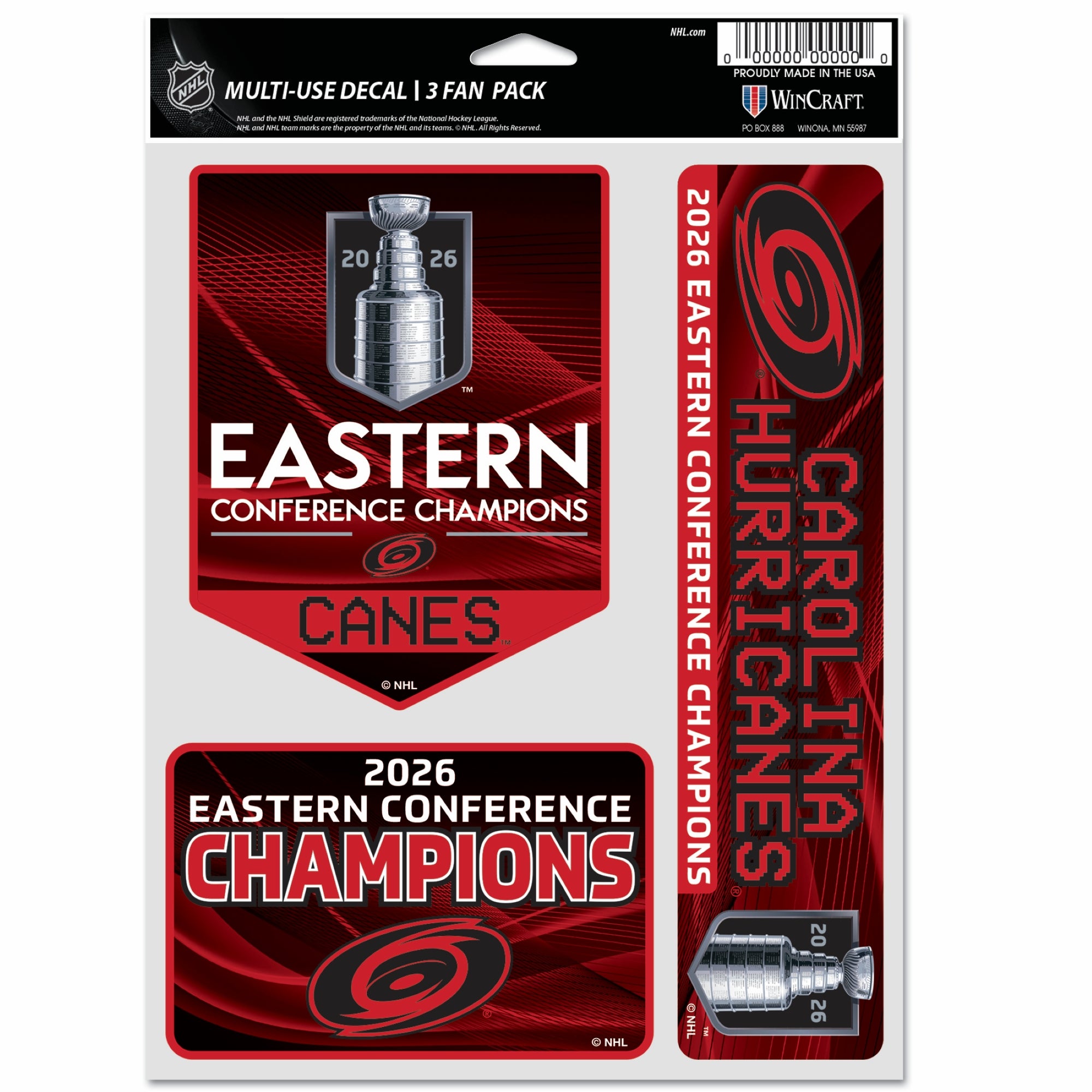 3 pack of 2026 Eastern Conference Champions decals with Tonal Primary logo