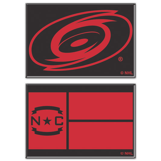 2-pack set of fridge magnets: Tonal Primary logo and Red State Flag