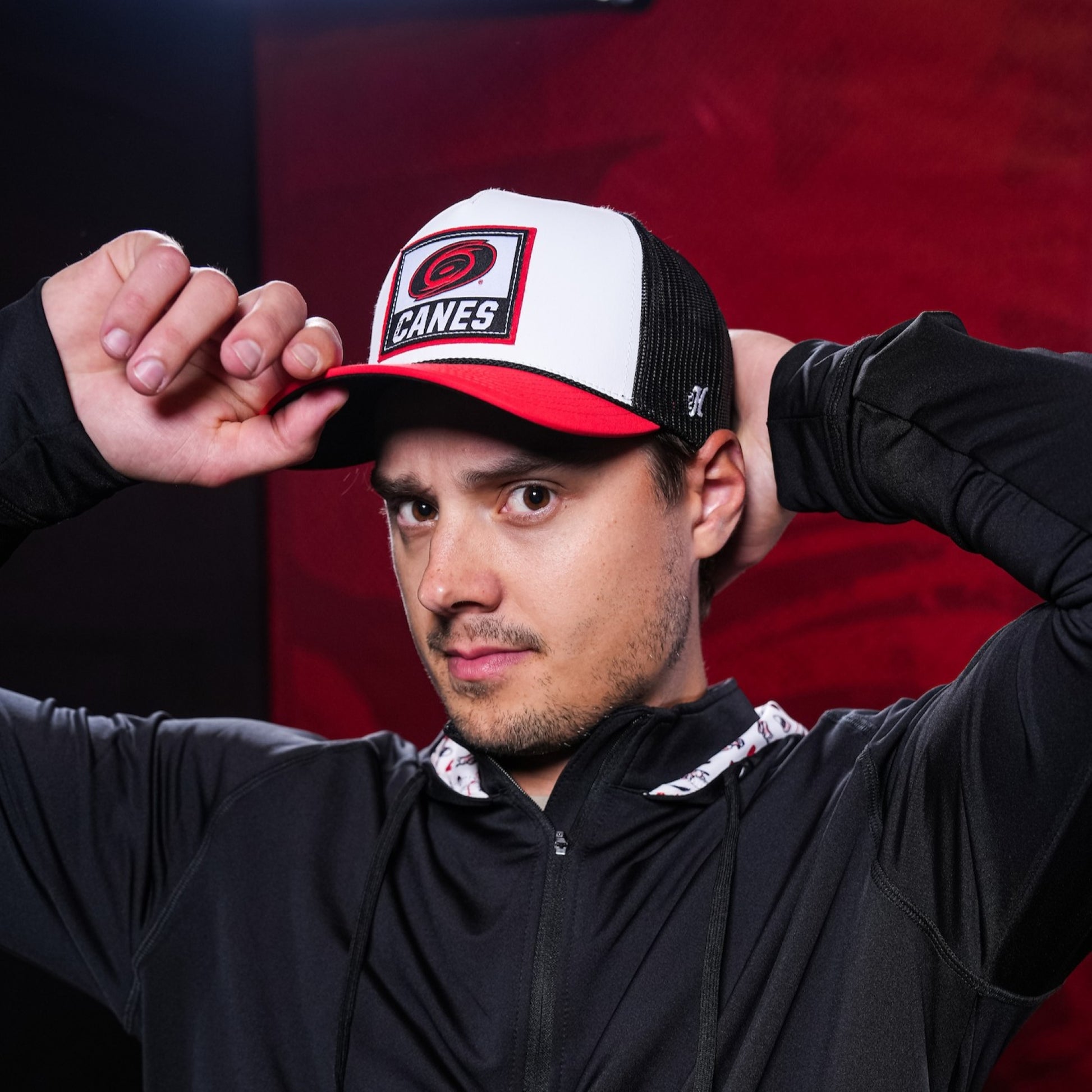 The hat being worn by Hurricanes forward Sebastian Aho