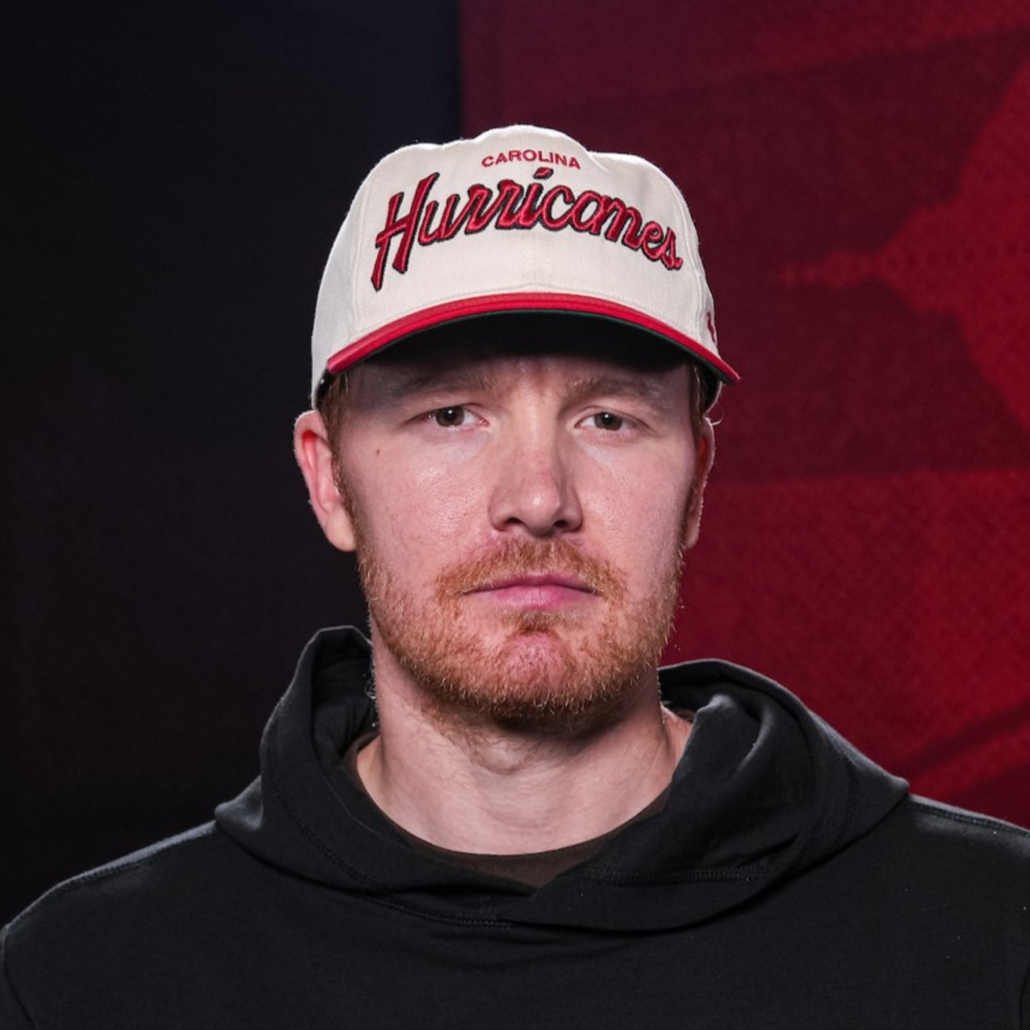 The hat being worn by Hurricanes goaltender Frederik Andersen