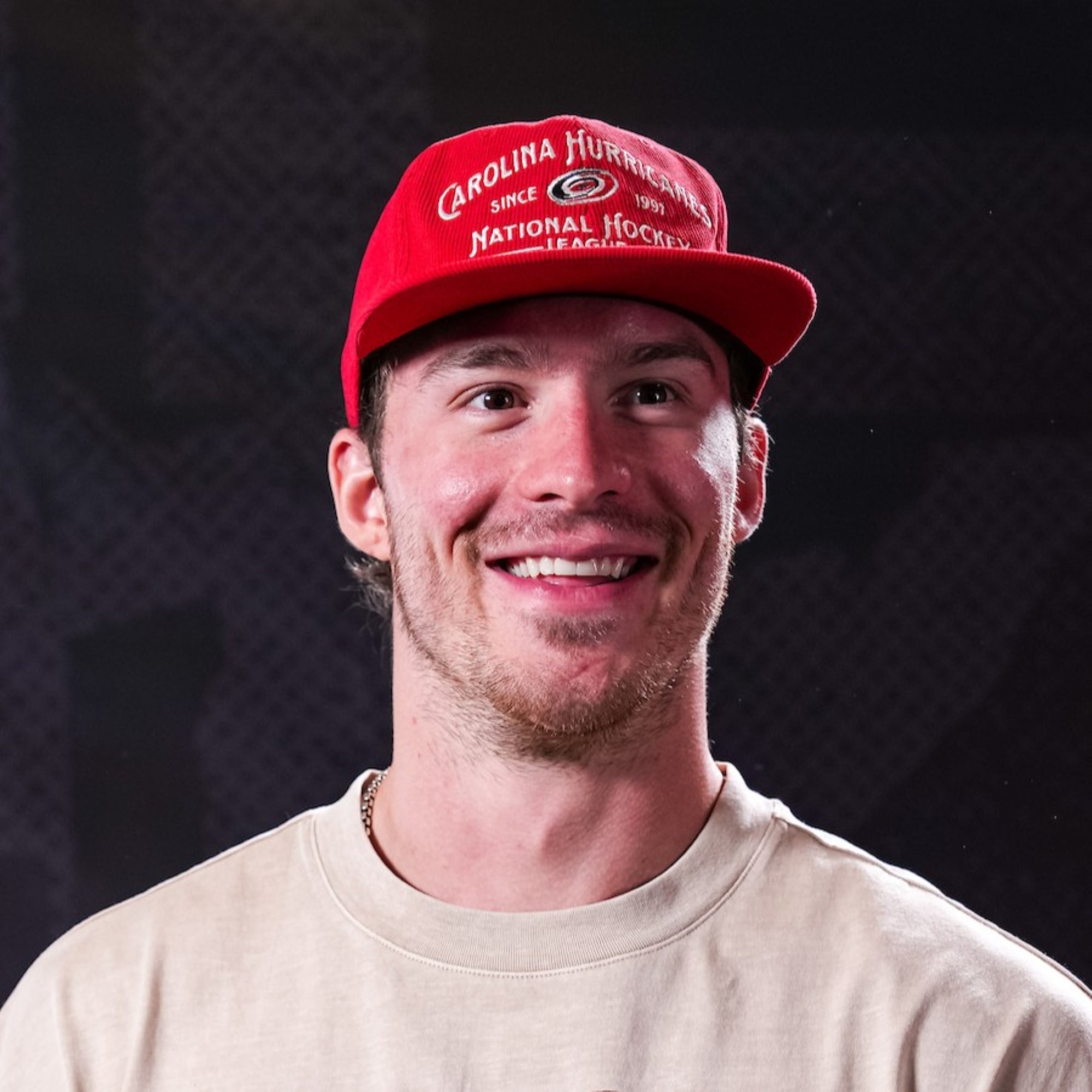 The hat being worn by Hurricanes forward Andrei Svechnikov