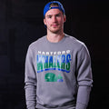 Grey crewneck being worn by Hurricanes forward Andrei Svechnikov