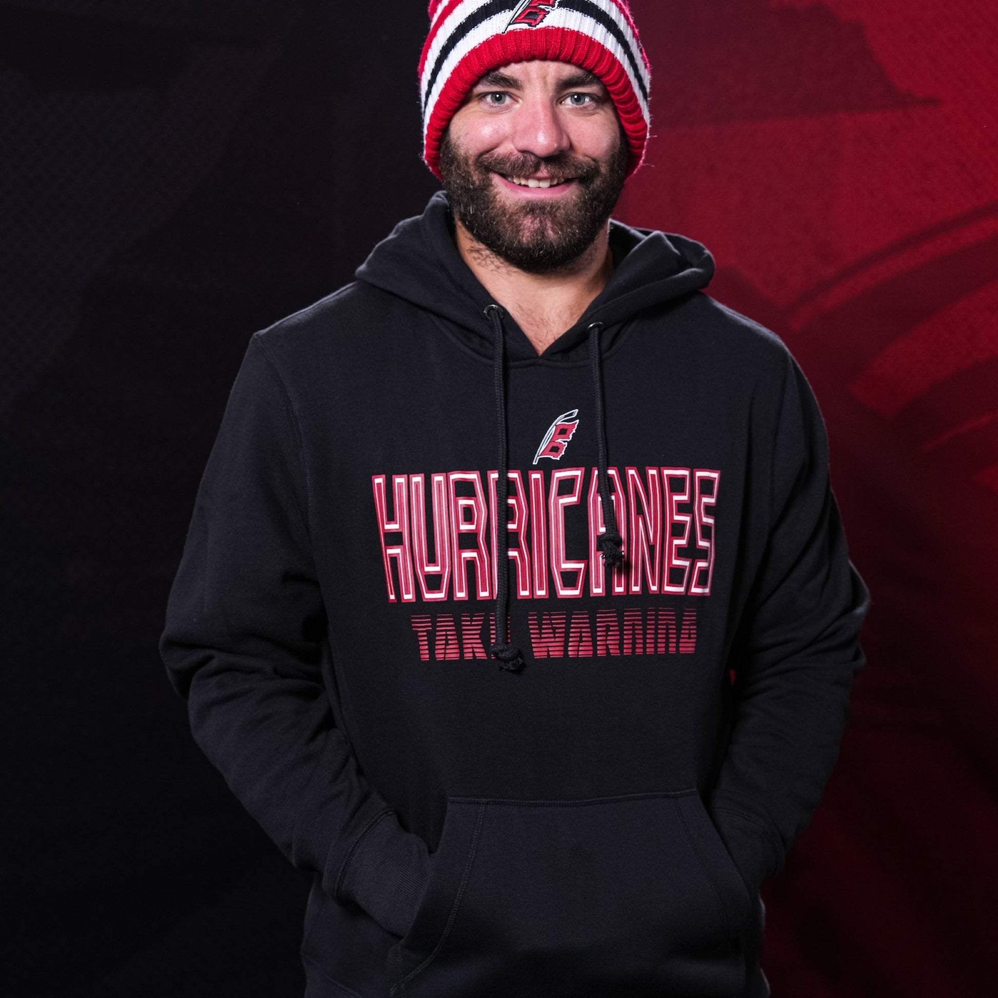 The hoodie being worn by Hurricanes forward Jordan Martinook