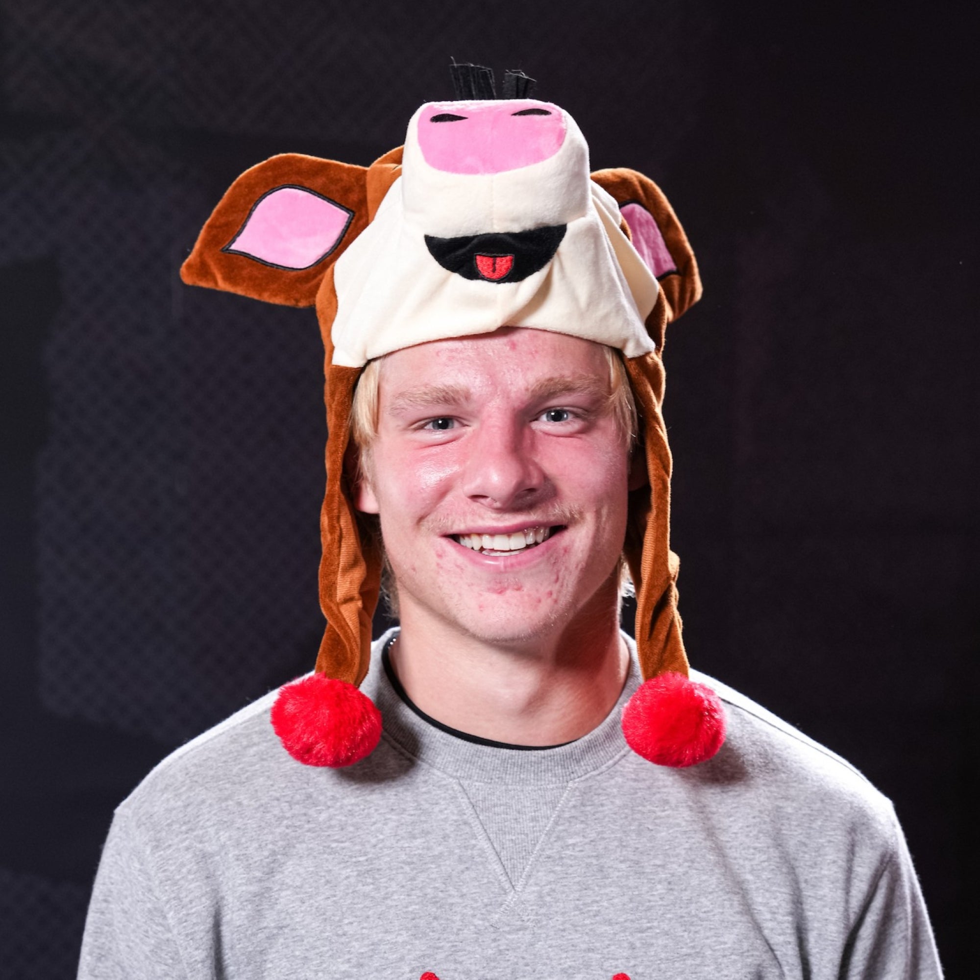 The hat being worn by Hurricanes forward Jackson Blake