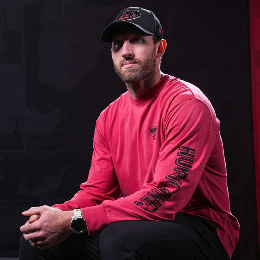 The shirt being worn by Hurricanes defenseman Jaccob Slavin