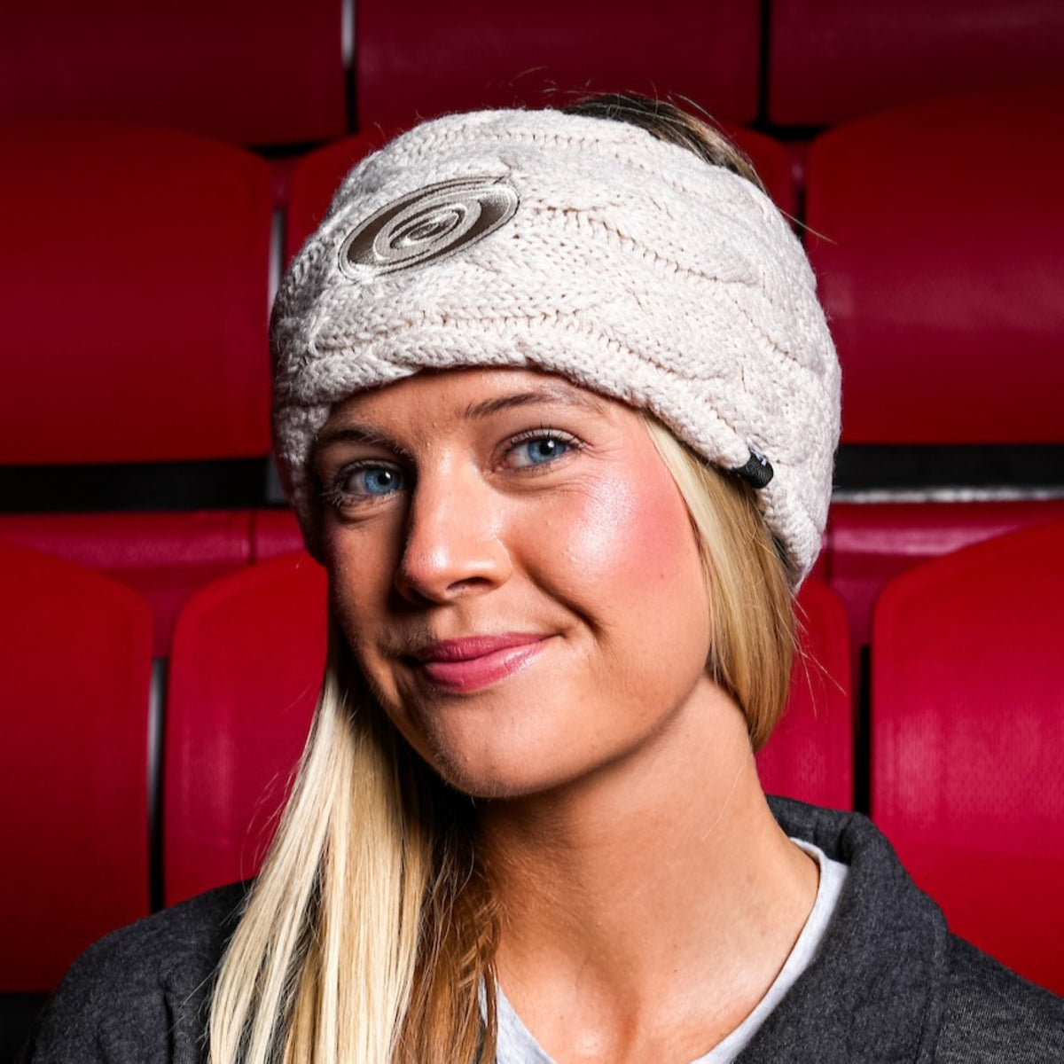 The headband being worn by a model
