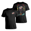 Front/Back: Black tee, 'Hurricanes de la Carolina' artwork on front & back