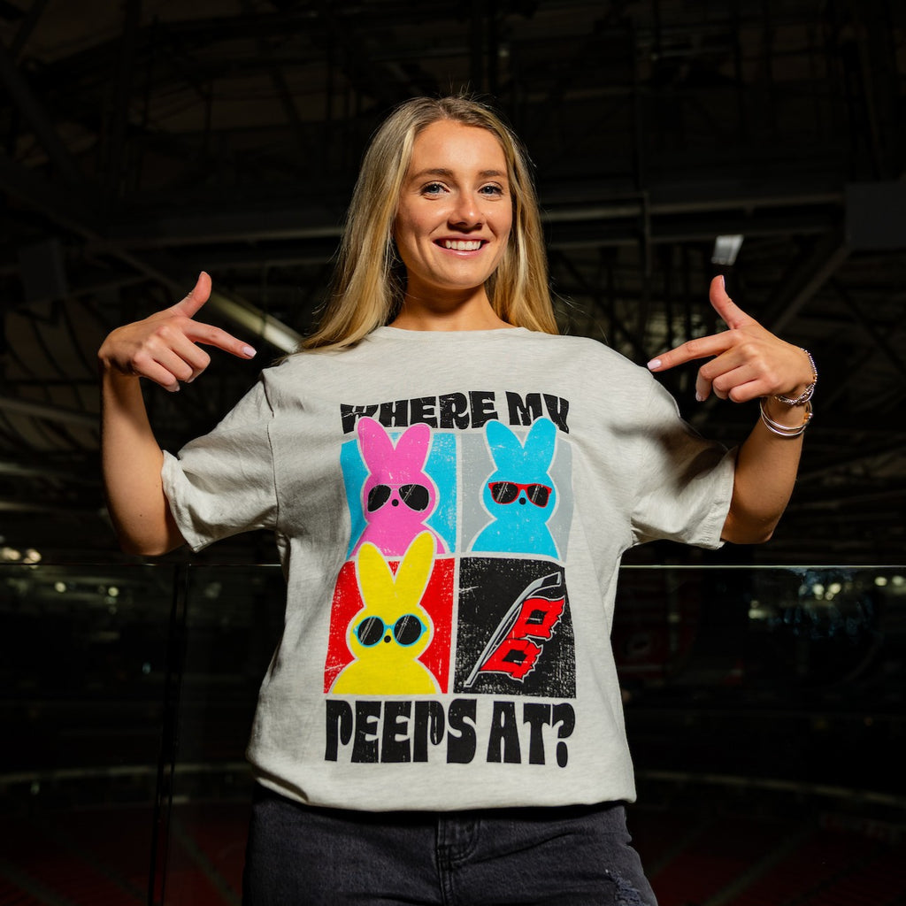 The tee being worn by a model