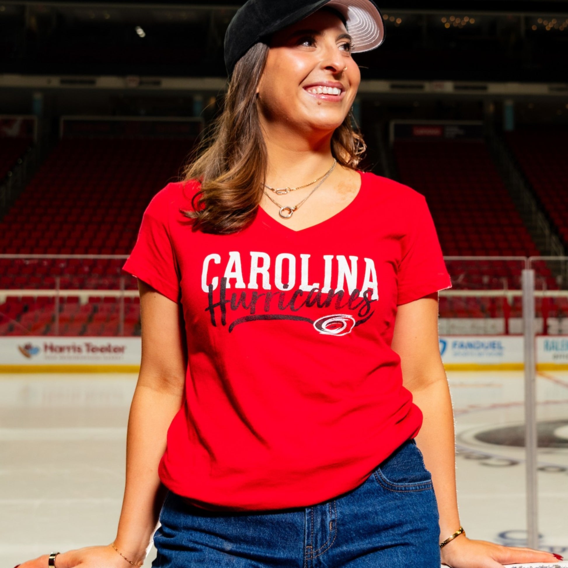 The tee being worn by a model in the Lenovo Center