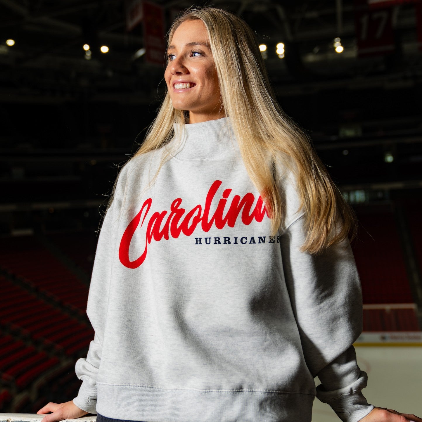 The sweater being worn by a model