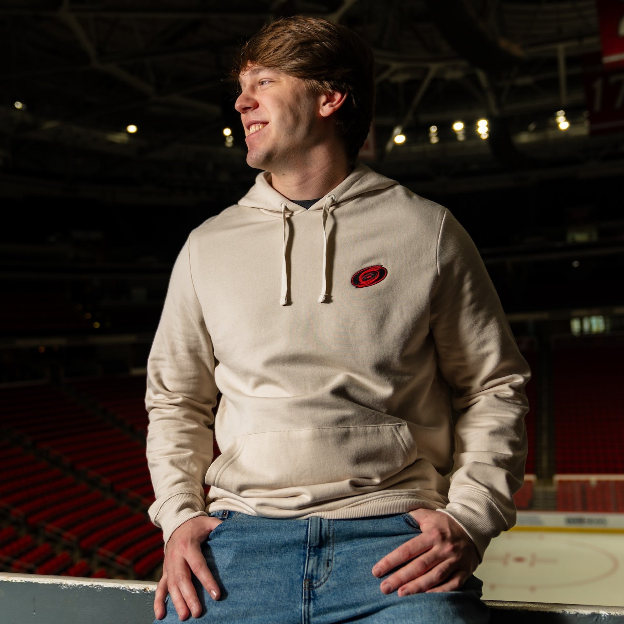 The hoodie being worn by a model