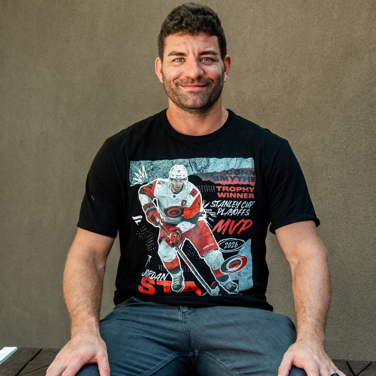 The tee being worn by Hurricanes forward Jordan Martinook