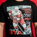 Black graphic tee, artwork of Jordan Staal; "CONN SMYTHE TROPHY WINNER STANLEY CUP PLAYOFFS MVP 2026"