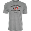 Gray tee, "BUNCH OF JERKS CAROLINA HURRICANES SINCE 1997" in black with Primary logo