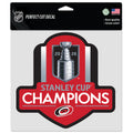 Red/silver/black decal with 2026 Stanley Cup Champions logo overtop of red