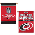 Double-sided red/black vertical flag, both sides with 2026 Stanley Cup Champions art