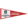 Red pennant with white box, SCC logo in box, "CAROLINA HURRICANES" in white next to box