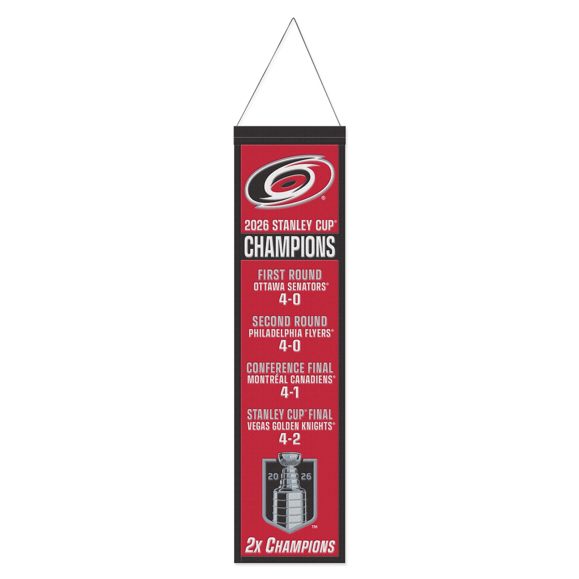 2026 Wincraft SC Champs Results 8x32 Wool Banner