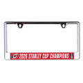 Metal plate frame, "2026 Stanley Cup Champions" in white at bottom on red background