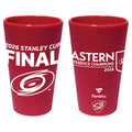 Red silicone pint glass; white art of Primary logo, "2026 Stanley Cup Final" & Eastern Conference Champions