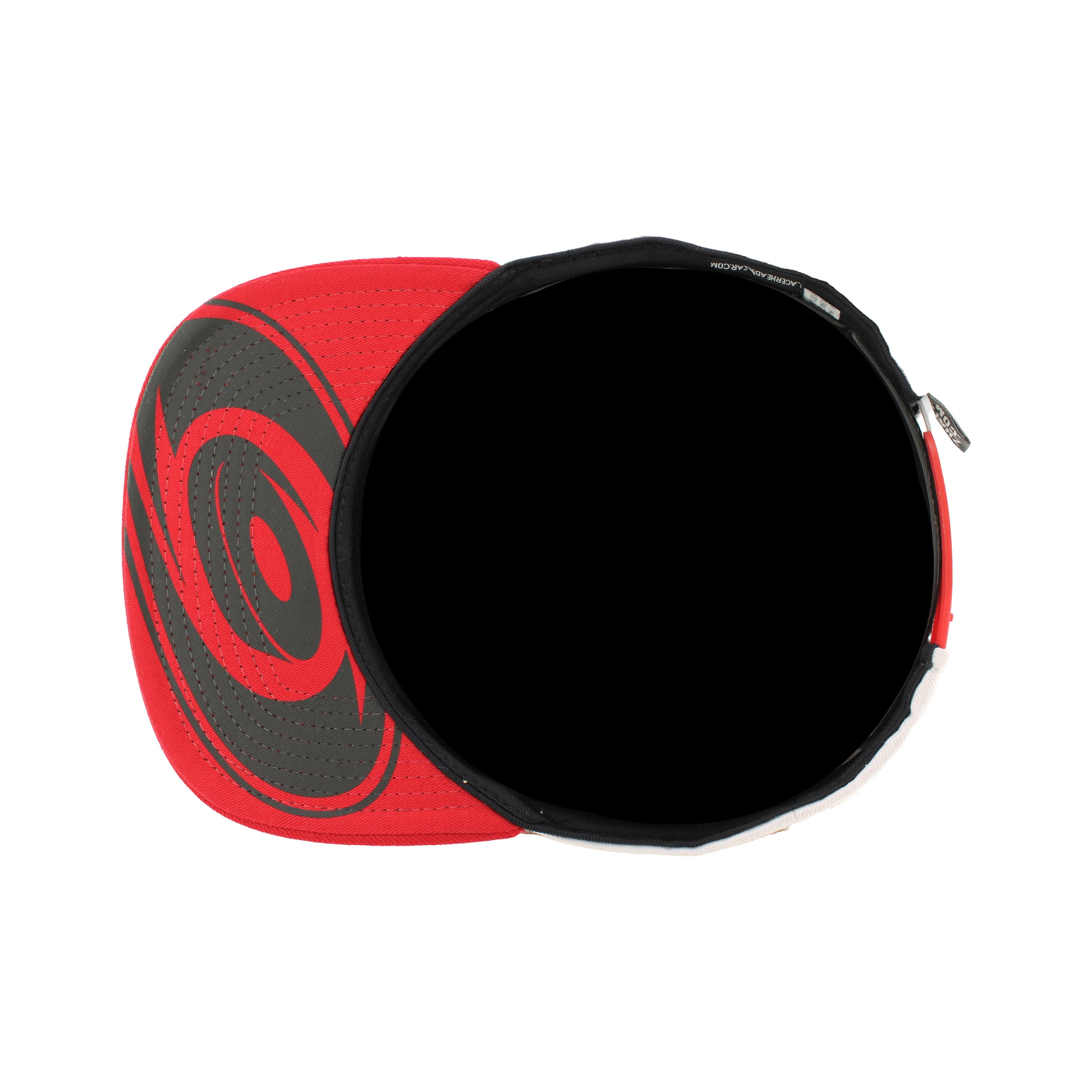 Under: Red underbill with Hurricanes tonal primary logo on underbill