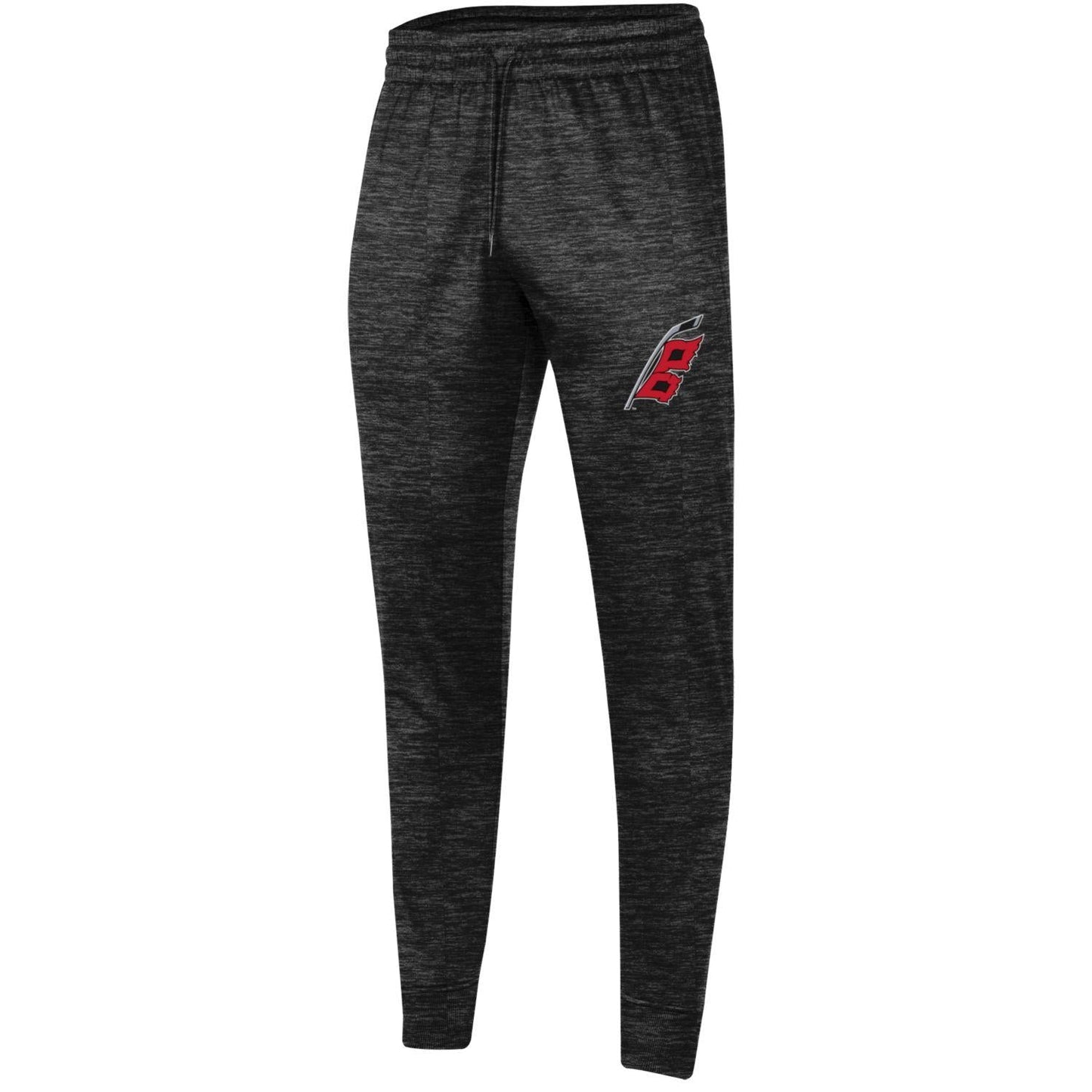 Black cuffed joggers with drawstrings, Flags logo on left pant