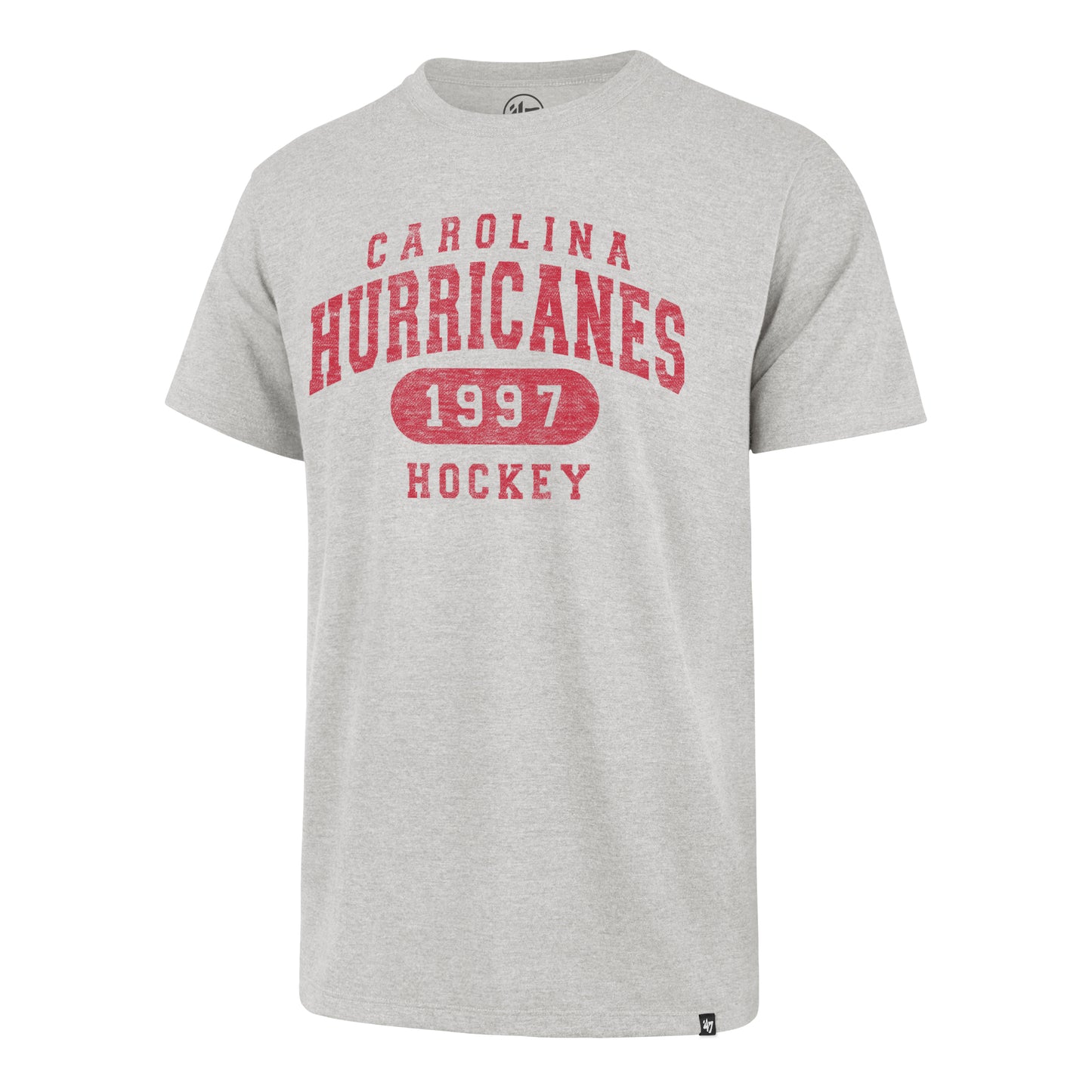 Front: Grey shirt with red text "Carolina Hurricanes Hockey 1997 "