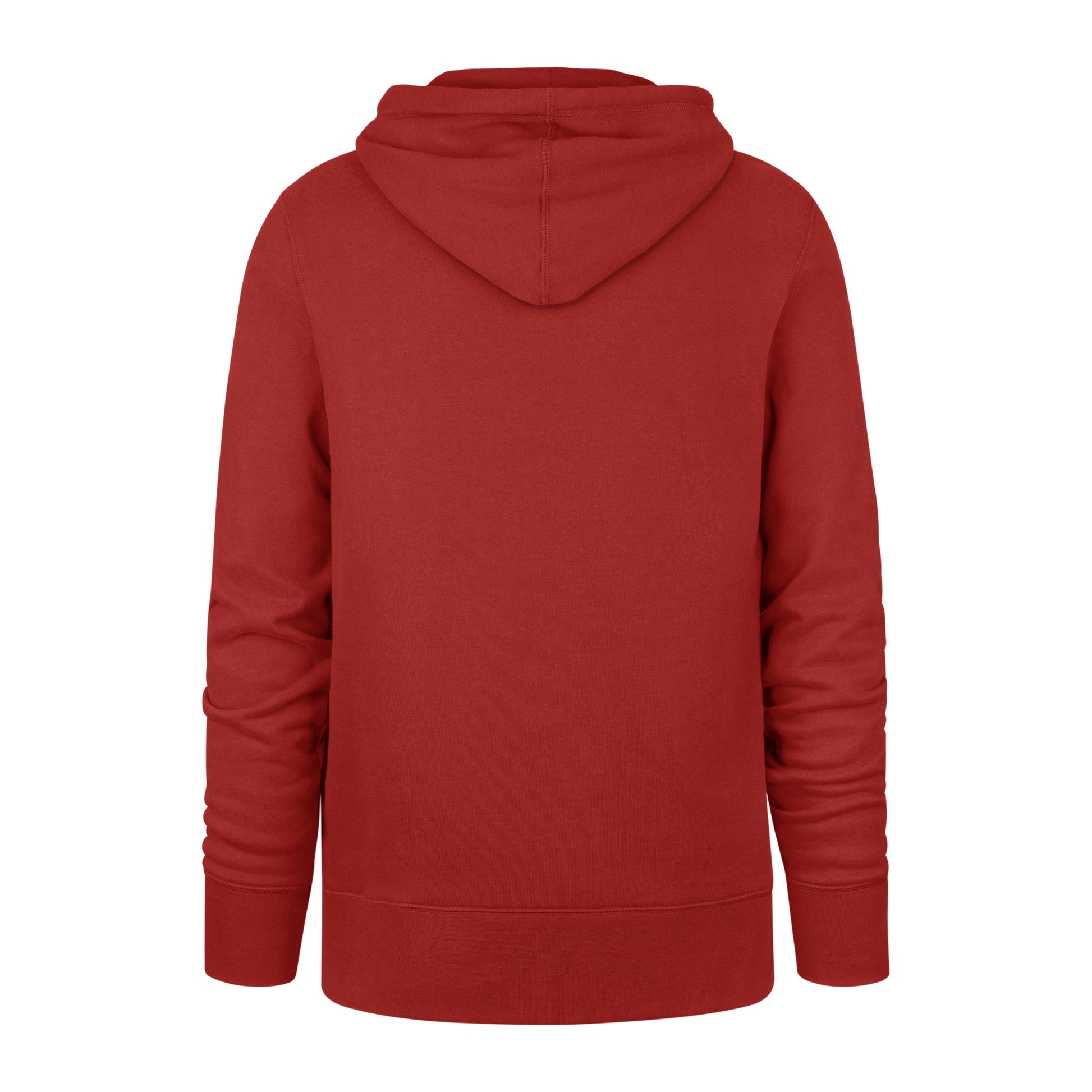 Back: Red hoodie, no design on back