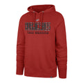 Front: Red hooie, "HURRICANES TAKE WARNING" in black with small Primary logo across chest