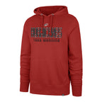 Front: Red hooie, "HURRICANES TAKE WARNING" in black with small Primary logo across chest