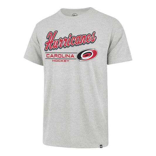 Front: Light gray tee, "Carolina Hurricanes Hockey" graphic with Primary logo across chest