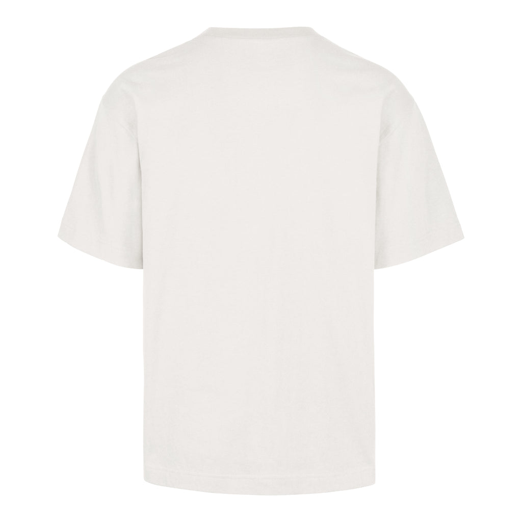 Back: White tee, no design on back