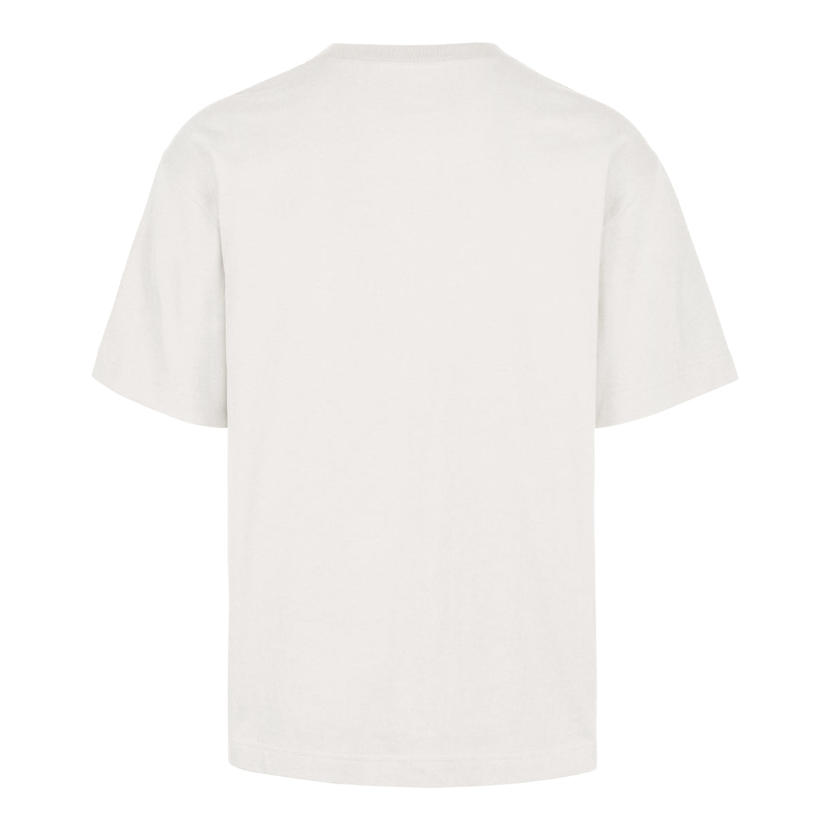 Back: White tee, no design on back
