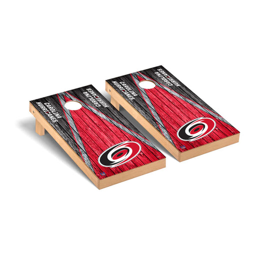 2 Cornhole boards with Carolina Hurricanes graphics